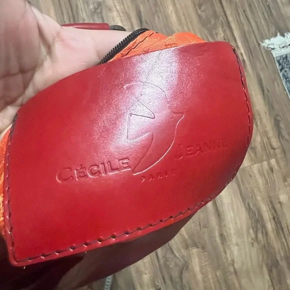 Cécile & Jeanne Paris Red Leather Vintage Doctor Bag Top Handle Crossbody Chic - Picture 13 of 13